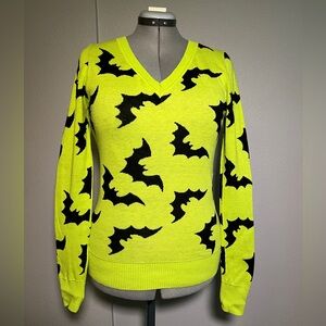 Sourpuss | Lime Green Batty Sweater